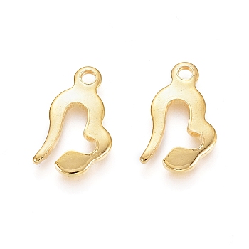201 Stainless Steel Charms, Musical Note, Golden, 13x7.5x1mm, Hole: 1.4mm