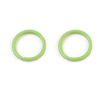 Iron Open Jump Rings, Lawn Green, 18 Gauge, 10x1mm, Inner Diameter: 8mm