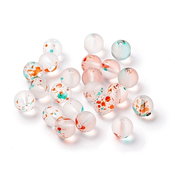 Glass Beads, Round, Orange Red, 8mm, Hole: 1.4mm