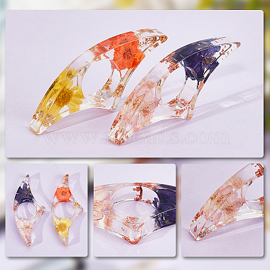 Resin with Dried Flower Thumb Bookmark(AJEW-WH0020-87)-5