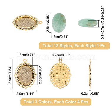 Chgcraft – kit de fabrication de pendentifs ovales en pierres mélangées(DIY-CA0003-40)-2
