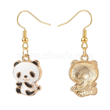Boucles d'oreilles panda en alliage d'émail(EJEW-JE04997)-2