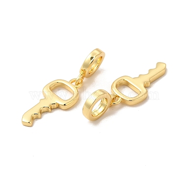 Rack Plating Brass Key European Dangle Charms(KK-B068-36G)-3