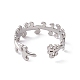 304 Stainless Steel Leafy Branch Wrap Open Cuff Ring for Women(RJEW-C045-20P)-3
