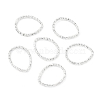 Iron Linking Ring, Openable, Textured Teardrop, Silver, 18x14mm(FIND-YW0004-15S)