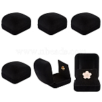 Velvet Jewelry Gift Storage Boxes, Rectangle, Black, 5.8x5.3x3.55cm(CON-CY0001-01A-01)