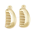 Alloy Pendants, Comb Charms, Long-Lasting Plated, Rack Plating, Golden, 19x8.5x2mm, Hole: 1.4mm(AL-CBA415D-19G)