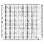 Transparent Acrylic Drawing Template Measuring Ruler, Sewing Tools, Rectangle, Black, 40.7x35.6x0.28cm(TOOL-WH0039-63)