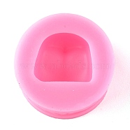 3D Baby Face Silicone Mold, for Sugarcraft, Fondant, Polymer Clay Making, Epoxy Resin, Doll Making, Hot Pink, 34x15.5mm, Inner Diameter: 19x22mm(X-DIY-L045-006)