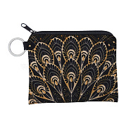 Mandala Flower Pattern Polyester Clutch Bags, Change Purse with Zipper & Key Ring, for Women, Rectangle, Goldenrod, 12x9.5cm(PAAG-PW0016-03H)