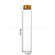 Clear Glass Bottles Bead Containers, Screw Top Bead Storage Tubes with Aluminum Cap, Column, Golden, 3.7x18cm, Capacity: 150ml(5.07fl. oz)(CON-WH0085-76J-02)
