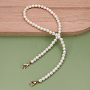 Plastic Imitation Pearl Beaded Bag Straps, with Lobster Claw Clasps, for Purse Handle Replacement, Snow, 60cm(PW-WG15085-02)