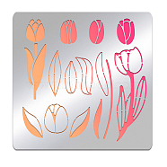 Stainless Steel Cutting Dies Stencils, for DIY Scrapbooking/Photo Album, Decorative Embossing DIY Paper Card, Flower Pattern, 156x156mm(DIY-WH0279-125)