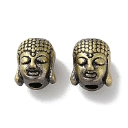 Tibetan Style Brass Beads, Cadmium Free & Lead Free, Buddha Head, Antique Bronze, 8.5x7x7mm, Hole: 2mm(KK-M284-58AB)