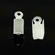 Iron Cord Ends, Silver, 13x5x4mm, Hole: 1.5mm(IFIN-ZX1000-S)