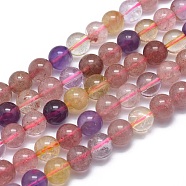 Natural Mixed Quartz Beads Strands, Round, 8mm, Hole: 1mm, about 49pcs/strand, 15.7 inch(40cm)(G-G792-27C)