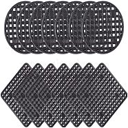 Plastic Flower Pot Hole Mesh Pads, Bottom Grid Mat, for Outdoor Potted, Square & Flat Round, Black, Square: 55.5x55.5x1.5mm, 30pcs/set, Flat Round: 45x1.5mm, 150pcs/set(AJEW-GA0001-06)