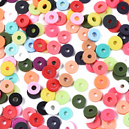Handmade Polymer Clay Beads, for DIY Jewelry Crafts Supplies, Disc/Flat Round, Heishi Beads, Mixed Color, 6x1mm, Hole: 2mm, about 1175pcs/50g(X-CLAY-Q251-6.0mm-M1)