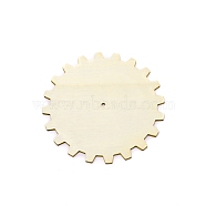 Gear Unfinish Wooden Pieces, for Crafts DIY Painting Supplies, Linen, 10x0.25cm, Hole: 3mm(WOOD-WH0025-10)