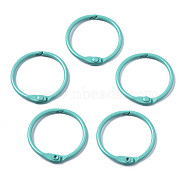 Spray Painted Iron Split Key Rings, Ring, Turquoise, 30x4mm(IFIN-T017-01D)