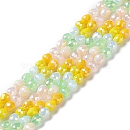 Electroplated Glass Beads Strands, Faceted Teardrop, Yellow, 4.5~5x4mm, Hole: 0.8mm, about 100pcs/strand, 18.31~18.70''(46.5~47.5cm)(GLAA-B013-01C)