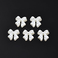 ABS Plastic Imitation Pearl Cabochons, Bowknot, Creamy White, 11x11x4mm(OACR-Q182-06)