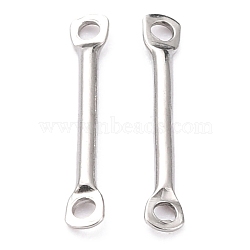 Tarnish Resistant 201 Stainless Steel Links Connectors, Bar Links, Stainless Steel Color, 15x1.3x1mm, Hole: 1.2mm(STAS-B011-01B-P)