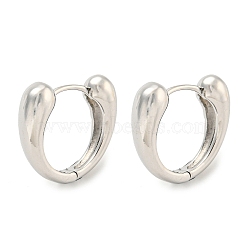 Brass Hoop Earrings, Real Platinum Plated, 15.5x4.5mm(EJEW-L211-010K-P)