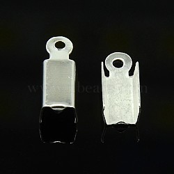 Iron Cord Ends, Silver, 13x5x4mm, Hole: 1.5mm(IFIN-ZX1000-S)