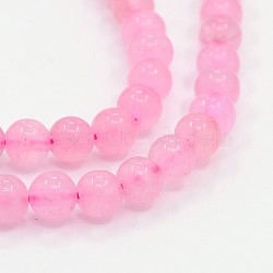 Natural Rose Quartz Round Bead Strands, 6mm, Hole: 1mm, about 62pcs/strand, 15.3 inches(G-E252-02-6mm)