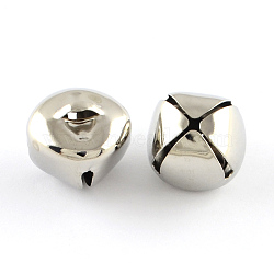 Iron Bell Charms, Platinum, 7x6x6mm, Hole: 3x1mm(X-IFIN-Q112-07P)