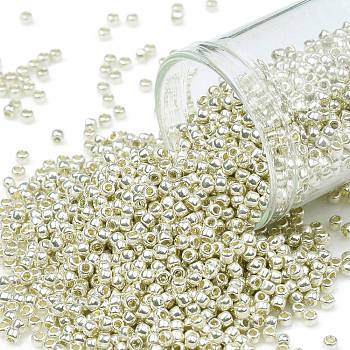 TOHO Round Seed Beads, Japanese Seed Beads, (PF558) Permafinish Opaque Galvanized Aluminum, 11/0, 2.2mm, Hole: 0.8mm, about 1110pcs/10g