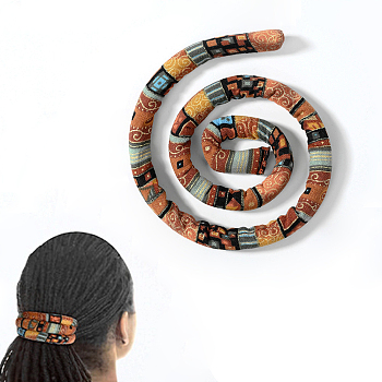 Spiral Lock Hair Tie, Bendable Ponytail Holders, Bohemian Style Long Dread Bands for Women, Chocolate, 660x14.5x7mm