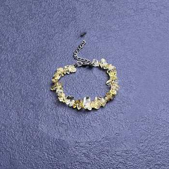 Natural Citrine Chip Beaded Bracelets for Women