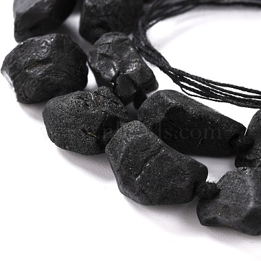 Rough Raw Natural Black Spinel Beads Strands(G-G010-10)-3