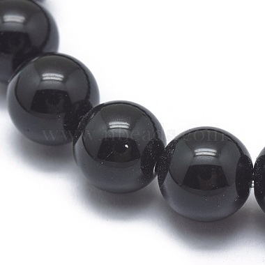 Synthetic Black Stone Bead Stretch Bracelets(BJEW-K212-A-032)-3