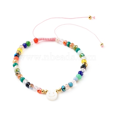 Bracelets de perles tressées en fil de nylon de verre électrolytique pour maman et fille(BJEW-JB06359-04)-2