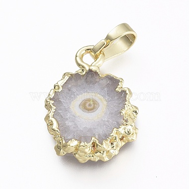 Electroplated Natural Agate Pendants(G-O182-22-C)-2