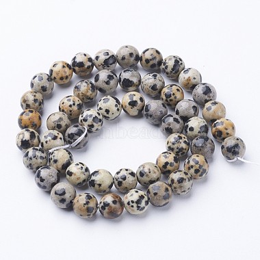 dalmatien naturelle perles de jaspe brins(X-GSR004)-3