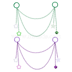 2Pcs Acrylic & Alloy Bag Extender Chains, Bag Replacement Accessories, Mixed Color, 385mm, 2pcs/set(HJEW-CA00053)