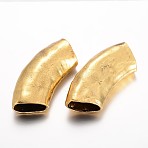 Tibetan Style Alloy Tube Beads, Antique Golden, 62x25.5x14mm, Hole: 9x18mm(PALLOY-I114-50AG)