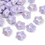 Plating Opaque Acrylic Beads, Star, Lilac, 18x19.5x10.5mm, Hole: 2.5mm(AC-CBA0766-01A)
