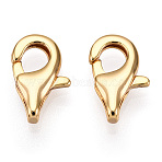 Brass Lobster Claw Clasps, for Jewelry Making, Real 18K Gold Plated, 11.5x7.5x2.5mm, Hole: 2x1mm(X-KK-N254-08G)