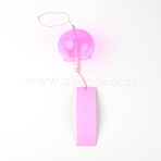 Glass Wind Chime, with Polyester Cord & Paper, Pink, 410mm(HJEW-WH0028-20D)