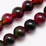 Natural Quartz Beads Strands, Round, Dyed & Heated, Dark Red, 8mm, Hole: 1mm, about 50pcs/strand, 15.5 inch(X-G-G442-8mm-4)