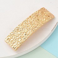 Texture Rectangel Alloy Hair Barrettes, Hair Accessories for Women, Golden, 78.5x25x11.5mm(AJEW-M043-02G)