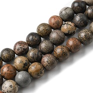 Natural Dendritic Jasper Beads Strands, Round, 8~8.5mm, Hole: 1.2mm, about 45pcs/strand, 14.76''(37.5cm)(G-E598-01)