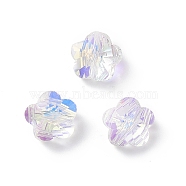 Imitation Austrian Crystal Beads, K9 Glass, Plum Blossom, Faceted, Clear AB, 8x5mm, Hole: 1.5mm(X-SWAR-O001-05)