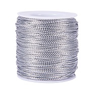 Metallic Cord, Silver, 1.3~1.6mm, about 54.68 yards(50m)/roll(MCOR-S002-02A)