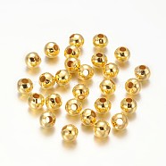 Iron Spacer Beads, Round, Golden, 5mm, Hole: 1.8mm(E146Y-G)